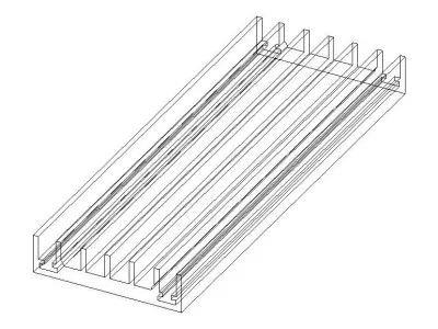 Aluminum Extruded Heat Sink MOD AL-01hs Low-poly 3D model