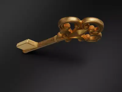 Golden key 3D print model
