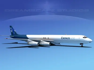Douglas DC-8-63F Cygnus Air 3D model