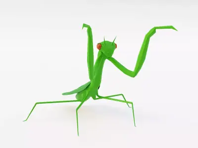 Mantis 3d model praying Low-poly 3D model