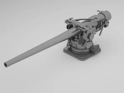 5 inch - 127mm 51 Mk13 Single Naval Gun 3D model