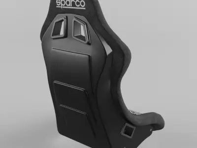 Racing Seat Sparco QRT-R suede Black 3D model