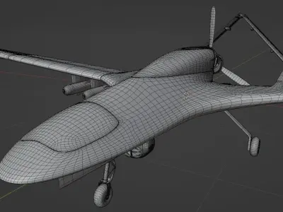 BayraktarTB2 unmanned aerial vehicle Low-poly 3D model
