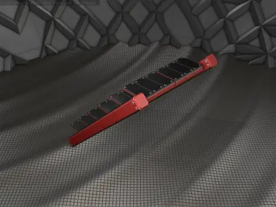 Sci-Fi Stairs - 15 - Red Version Low-poly 3D model