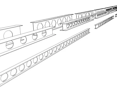 Revit Family Cellular Beam with Various Openings Parametric 3D model