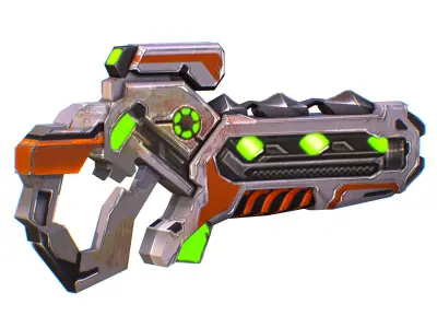 Assault rifle of the future weapon gun Nuff barrel blaster laser Low-poly 3D model