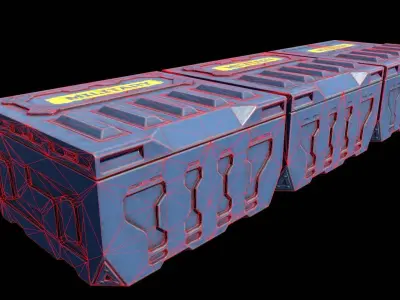 Military Container Low-Poly 3D Low-poly 3D model