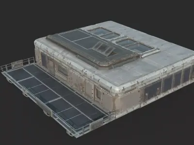 Future sci-fi style outpost battle house 3D model