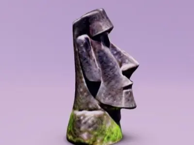 Easter island statue 3D model