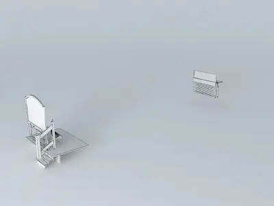 Deck  Bench with Privacy Screen Free 3D model