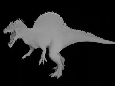 Rigged Spinosaurus Detailed Base Mesh Clean Topology   3D model
