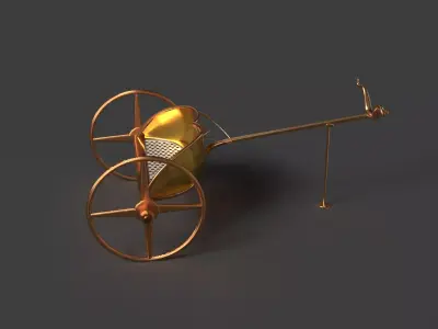 King Tut Chariot  figure Low-poly 3D model