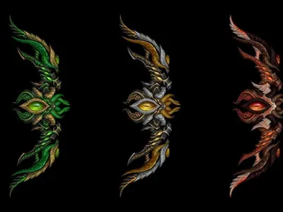 Cursed Bow Low-poly 3D model