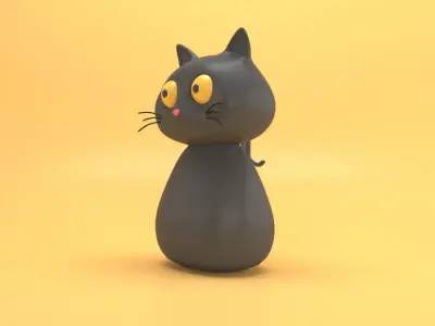 black cat 3d model 3D model