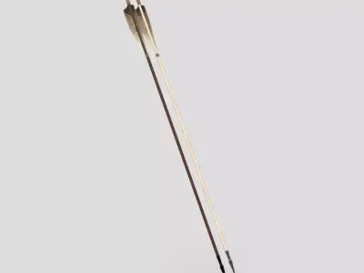 Wooden Arrow 6 Low-poly 3D model