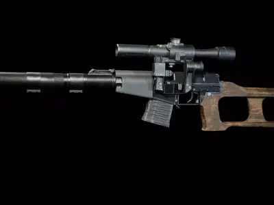PBR - VSS Vintorez Sniper Rifle - Game-Ready 3D Asset 3D model