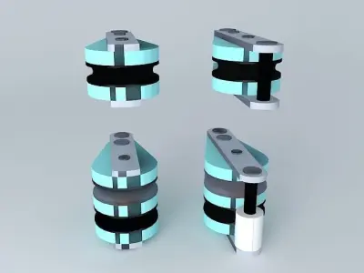 Hoists pair of plastic clamps 3D model