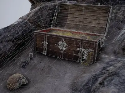 Pirate Treasure Environment Low-poly 3D model