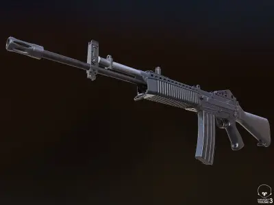 Stoner 63A Rifle Low-poly 3D model