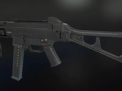 UMP Submachine Gun Low-poly 3D model