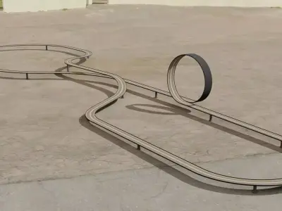 Acrobatic track Low-poly 3D model