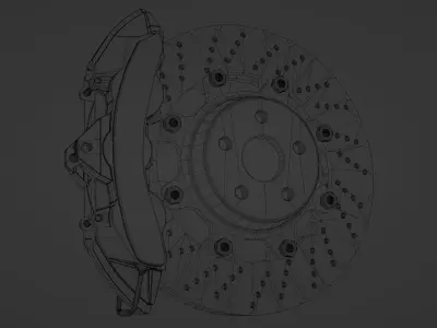 Custom Brembo GT M kit Disk Brake  3D model