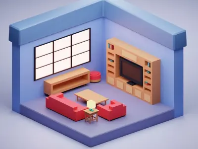 Furniture Asset Pack Free low-poly 3D model