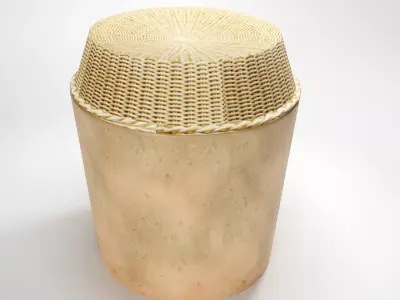 SobaChoko rattan stool Free 3D model