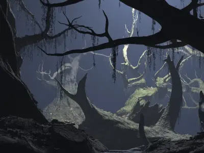 Fantasy Swamp Forest Trees 3D model