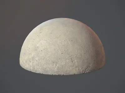 Concrete Hemisphere Barrier pack 1 Three Color Options Free low-poly 3D model