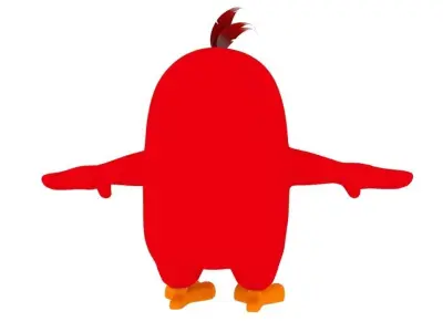 Angry bird Low-poly 3D model