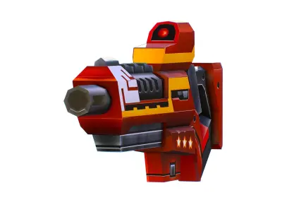 LowPoly Sci-Fi Cartoon Assault Rifle Future Low-poly 3D model