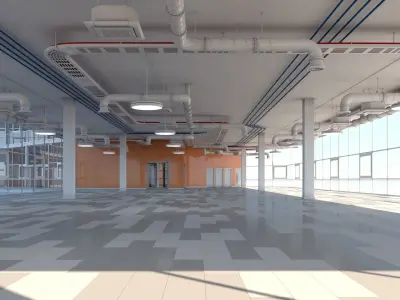 Office Building Interior and Exterior 102 3D model