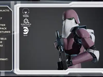 Star Wars Clone Trooper Galactic Marine Rigged Low-poly 3D model