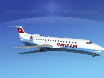 Embraer ERJ-140 Swissair 3D model
