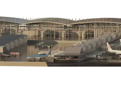 Fictional detailed airport terminal  3D model