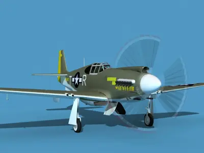 North American A-36A Apache V01 USAAF 3D model