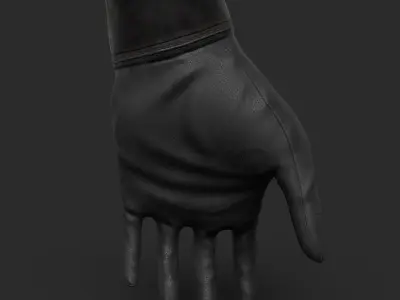 Military Gloves Low Poly Baked Low-poly 3D model
