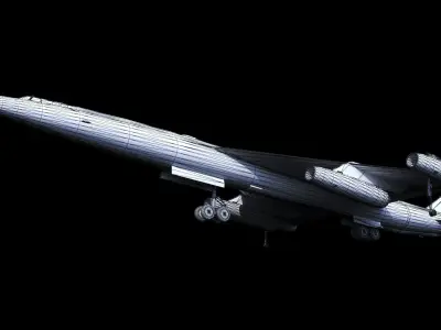 Myasishchev M-50 Bounder Low-poly 3D model