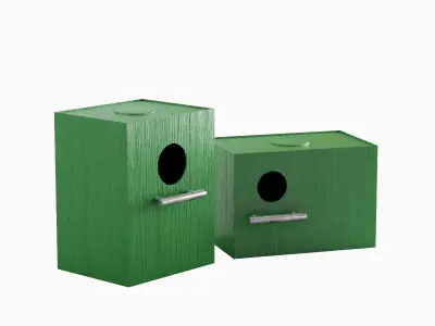 Colored Birdhouse 03 Low-poly 3D model