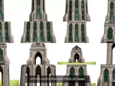 GOTHIC CASTLE BUILDING PACK 3D Model Collection