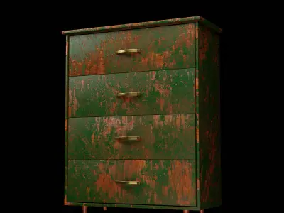 An old dresser optimized and game ready Free 3D model