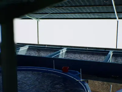 Fish Farm Low Poly High Detailed PBR V-Ray Low-poly 3D model