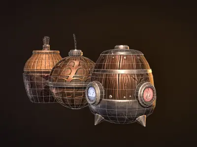 Medieval pocket bombs Stylized Low-poly 3D model
