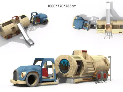 Kids outdoor commercial play structure 3D model 3D model