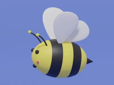 Cute Cartoon Bee 3D model