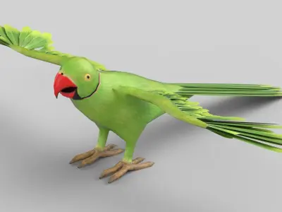 parrot flying in air Low-poly 3D model
