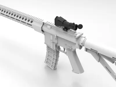 Low Poly Scope rifle Low-poly 3D model