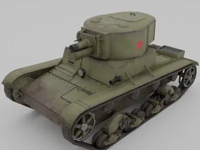 T-26-4 Light Infantry Tank Low-poly 3D model