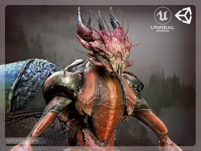 Lizard - Demon Beetle Low-poly 3D model